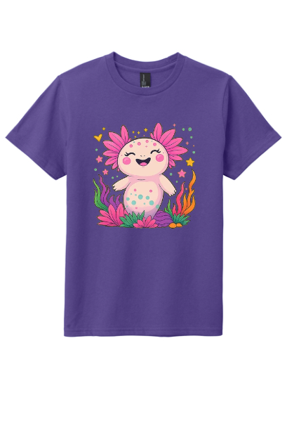 Piglet Mom's Prints Axolotl Youth T-Shirt brought to you by The Bear Traxs thebeartraxs.com