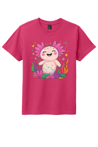 Piglet Mom's Prints Axolotl Youth T-Shirt brought to you by The Bear Traxs thebeartraxs.com